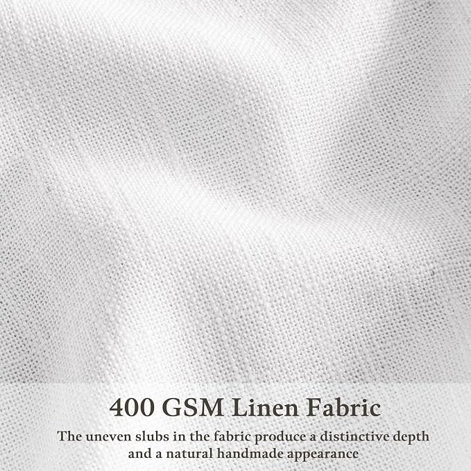 Linen Pleated Light Filtering Semi Sheer White Curtains 108 Inches Length | - Image 3