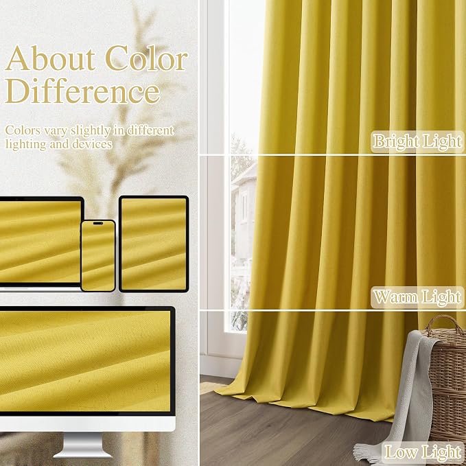 100% Blackout Curtains 120 Inch Length 2 Panels Set - Image 7