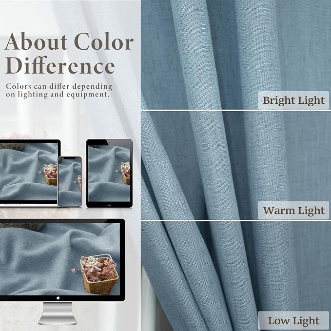 Pitalk Blue Curtains 38 Inch Wide - Image 4