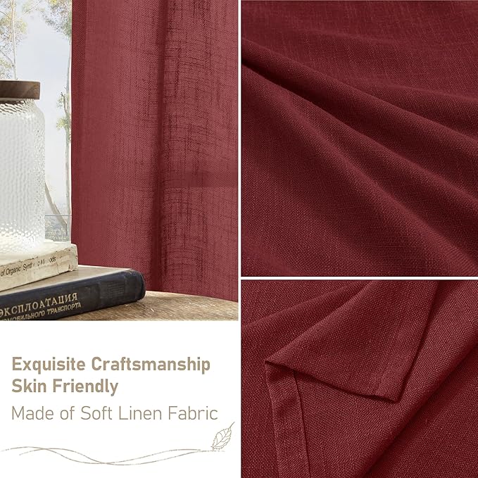 36 Inch Length Linen Semi Sheer Curtains - Image 6