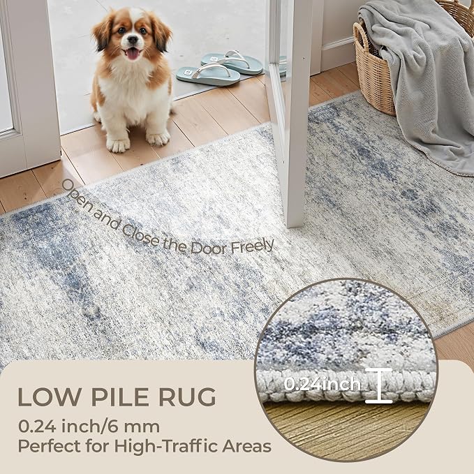2'6 x 8' Runner Rug Non Slip, Washable Kitchen Rugs, Nursery Room, Soft Runner - Image 6