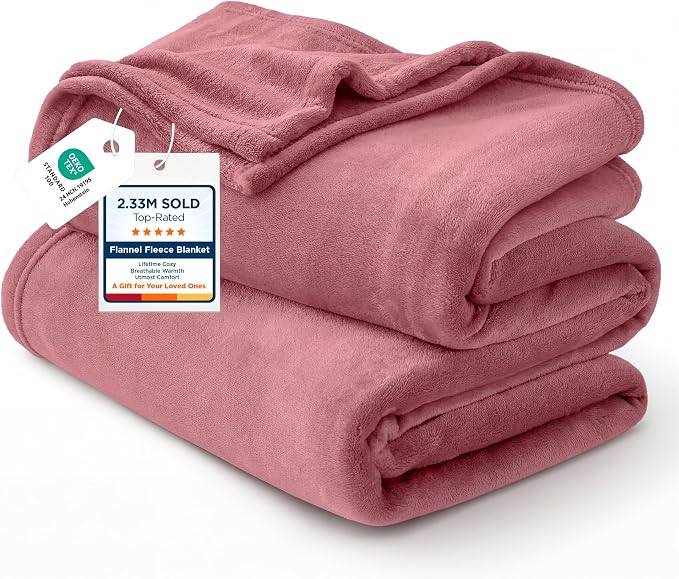 Bedsure GentleSoft Fleece Blankets Twin Size Dusty Rose by Unknown
