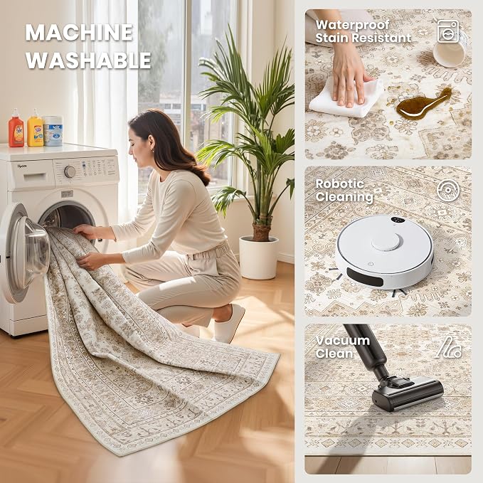 2x12 Runner Rug Non Slip, Washable Hallway Runner Rug, Laundry Room, Soft - Image 6