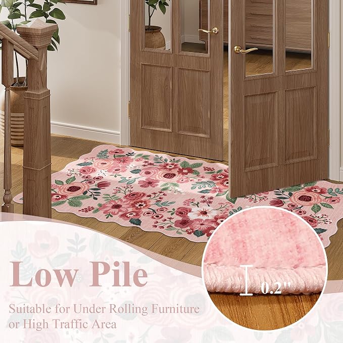 DUKINO 2x6 Runner Rug, Floral Washable Rug - Image 9