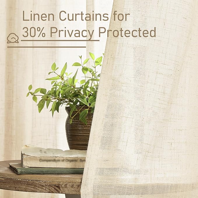 Natural Linen Curtains 108 Inch - Image 5