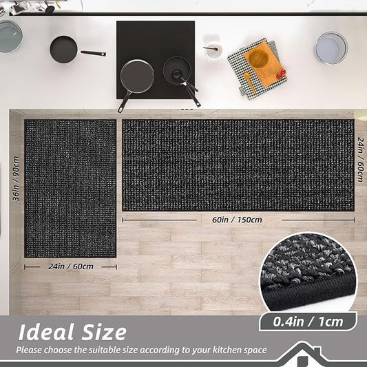 BEQHAUSE Kitchen Rugs and Mats 2PCS Non-Slip, Machine Washable Rugs - Image 2