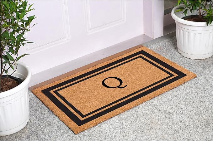 Calloway Mills 152962436Q Black Border 24" x 36" Monogram Doormat - Image 2