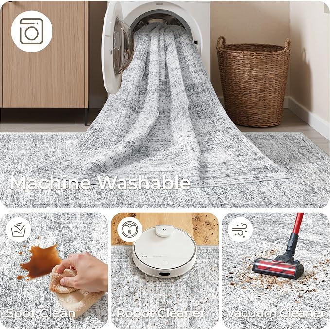 2'6 x 8' Runner Rug Non Slip, Washable Kitchen Rugs, Nursery Room, Soft Runner - Image 7