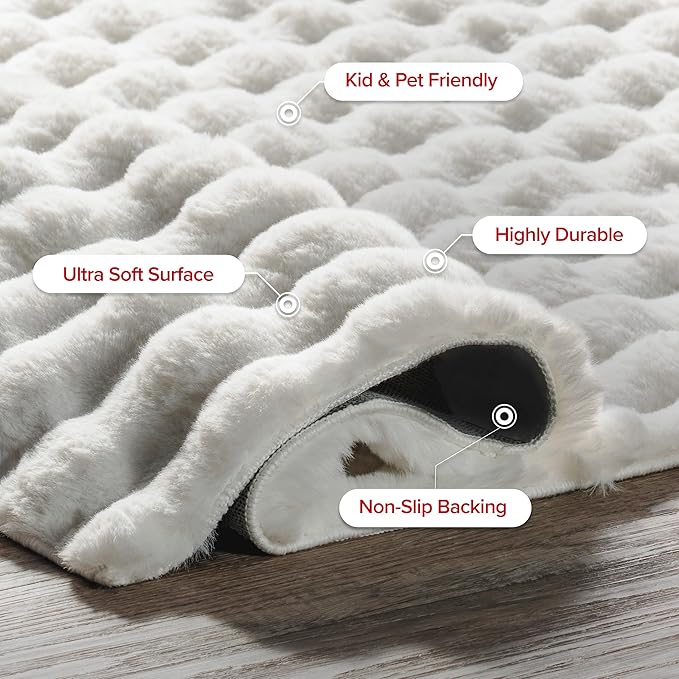 nuLOOM Jeni Off White Checkered Washable Area Rug - Image 6