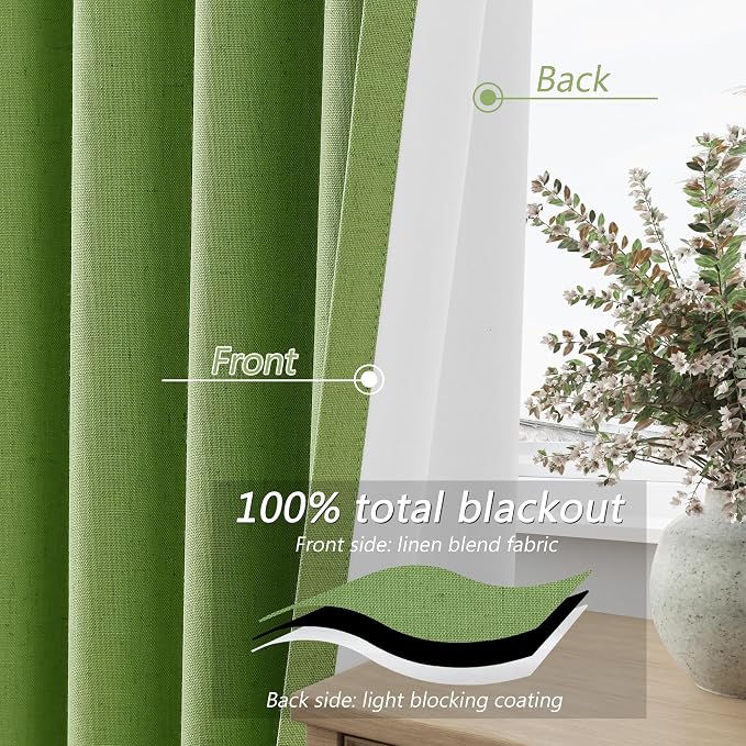 100% Blackout Curtains 90 Inch Length 2 Panels Set - Image 4