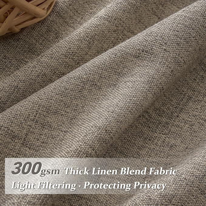 Dark Flax Extra Long Floor to Ceiling Viral Drapes 108 Inches Long 2 Panels - Image 3