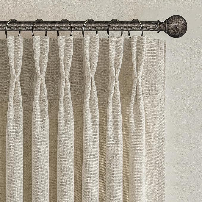 Extra Wide 70 Inch Warm Beige Light Filtering Curtains 92 Inches Long - Image 2